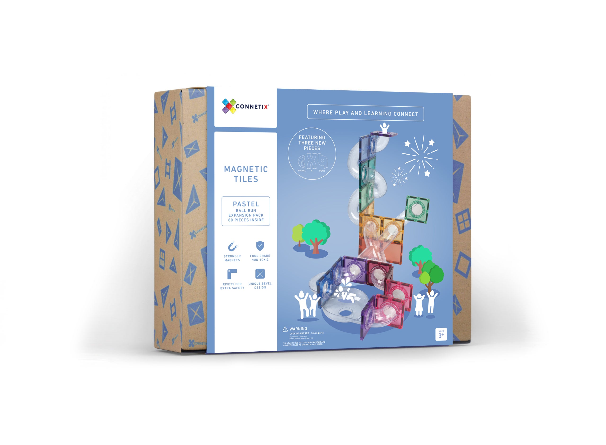 Connetix - Pastel Ball Run Expansion Pack - 80 Piece Magnetic Tiles - Connetix - littleyoyo.ca