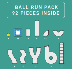 Connetix - 92 Piece Rainbow Ball Run Pack Magnetic Tiles