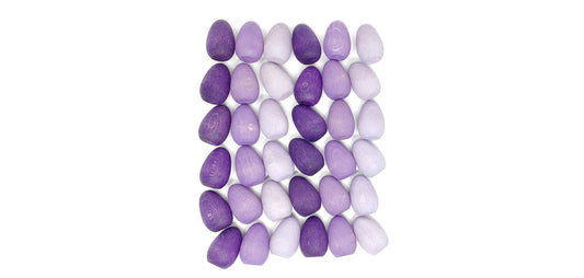 Grapat - Wood Mandala Eggs - Purples