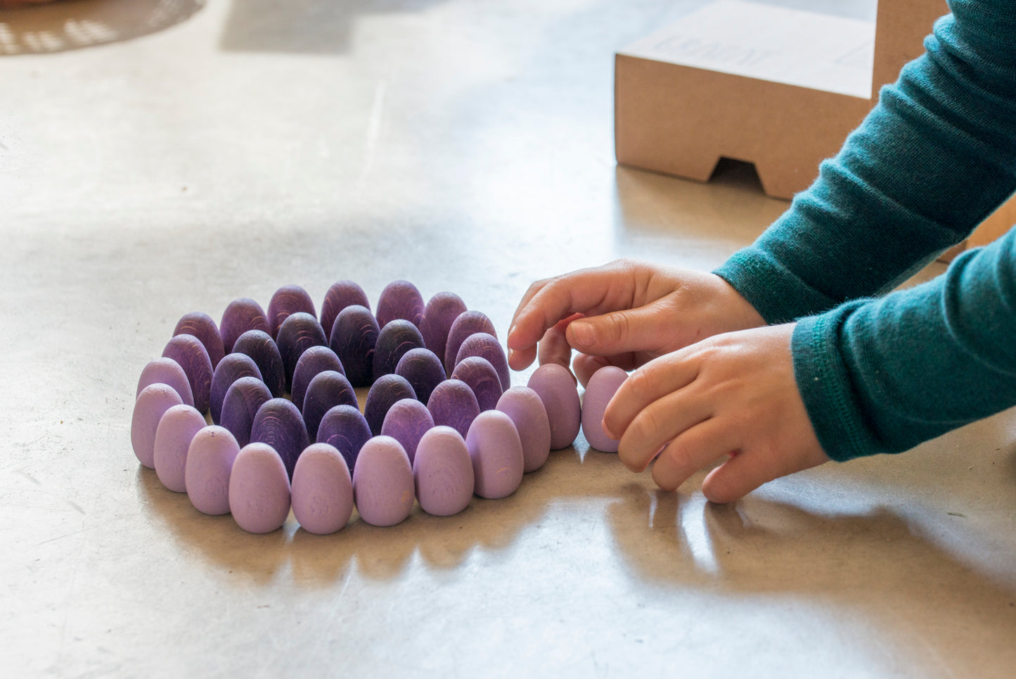 Grapat - Wood Mandala Eggs - Purples