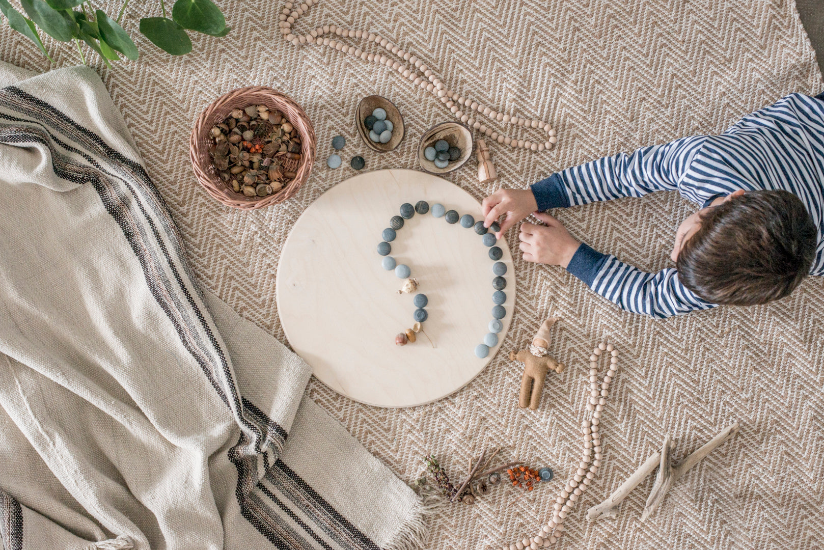 Grapat - Wood Mandala Stones - Grey - Grapat - littleyoyo.ca