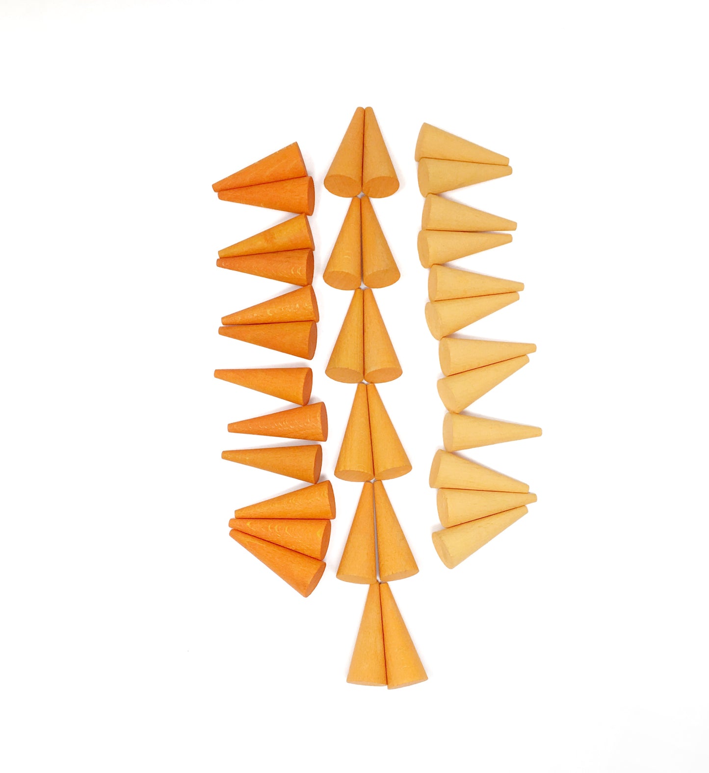 Grapat - Wood Mandala Cones - Orange