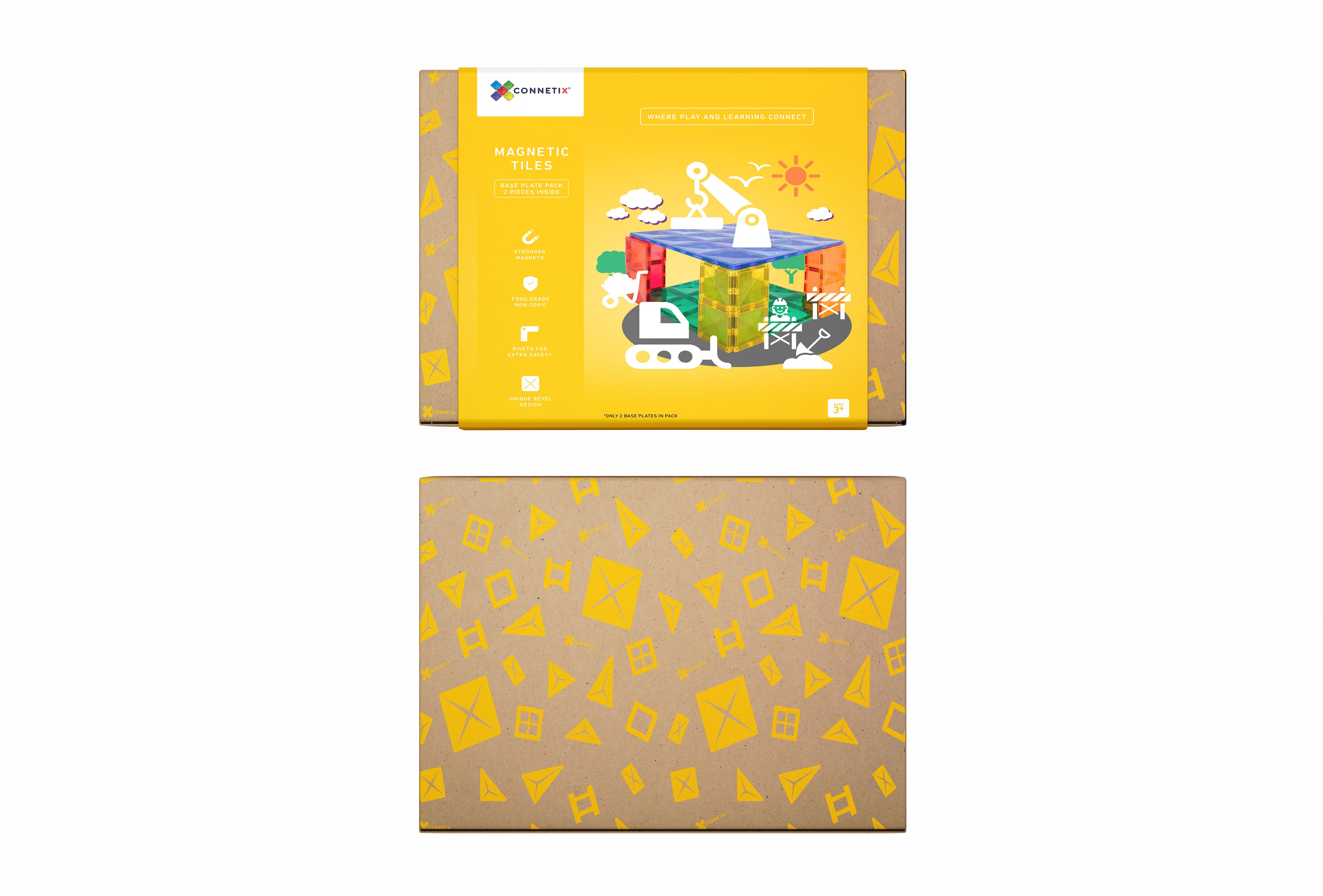 Connetix - Rainbow Blue & Green Base Plate - 2 Piece Pack Magnetic Tiles - Connetix - littleyoyo.ca