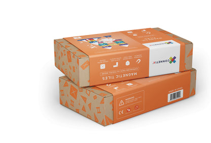 Connetix - 40 Piece Rainbow Square Pack Magnetic Tiles