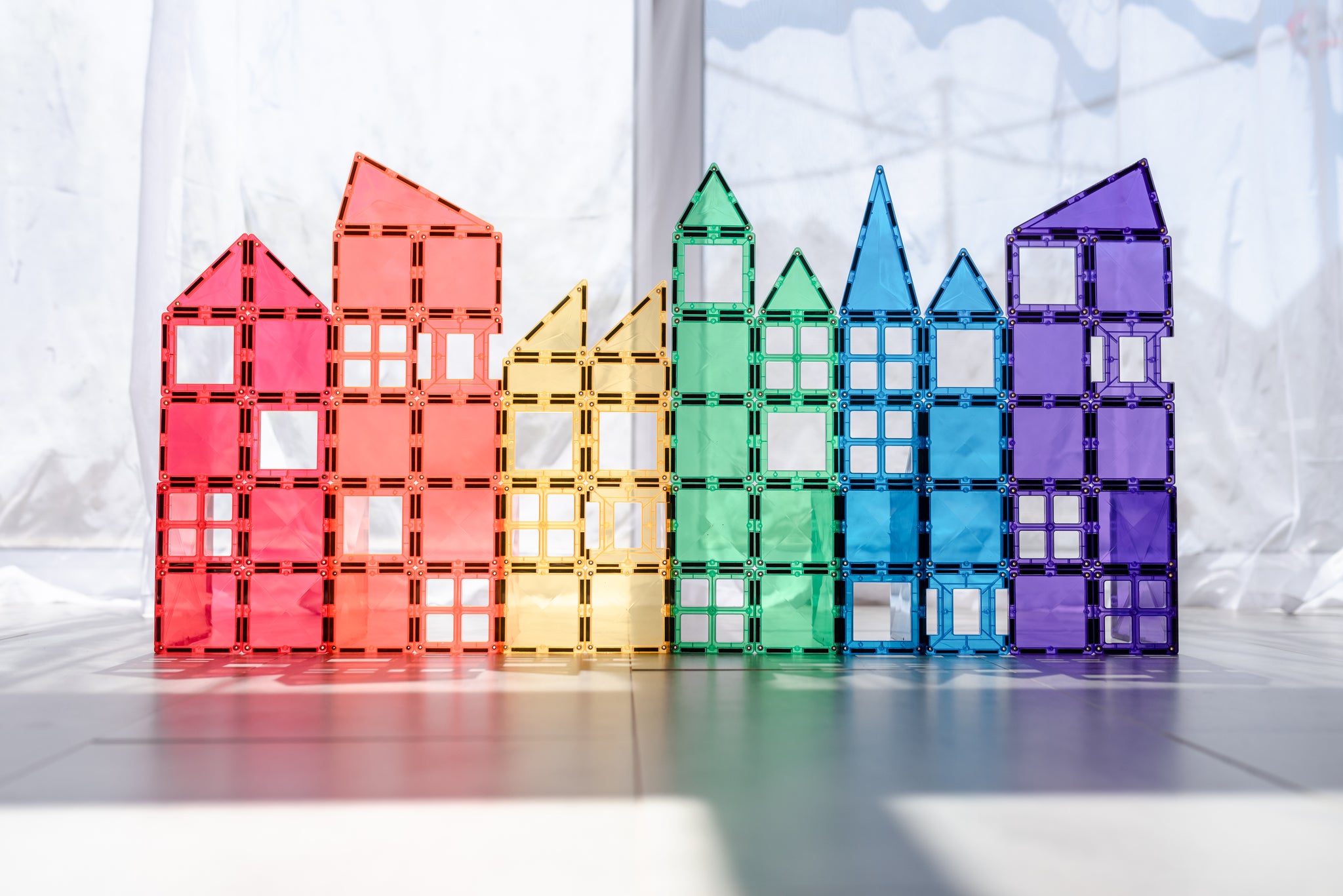 Connetix - 212 Piece Rainbow Mega Pack Magnetic Tiles