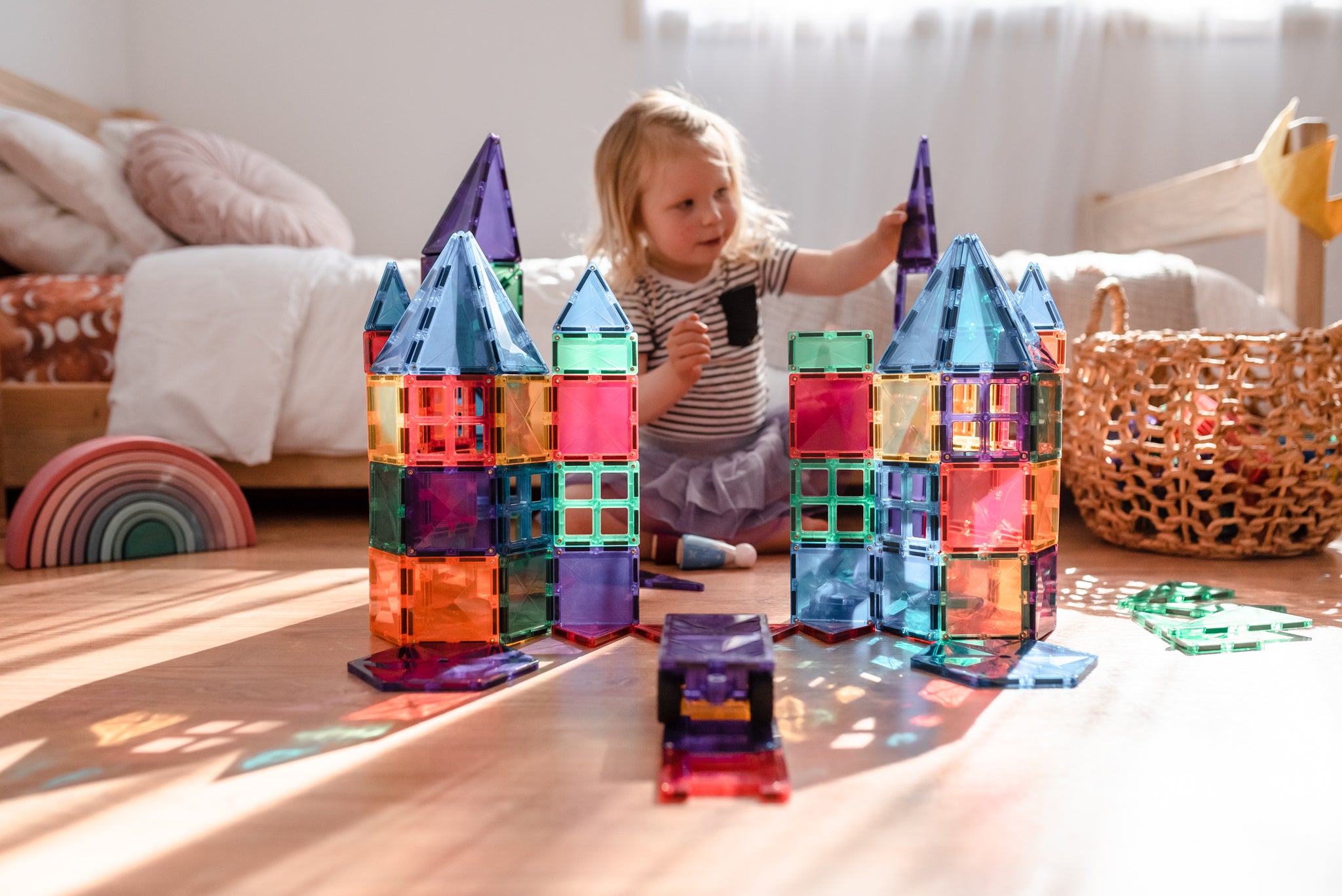Connetix - 212 Piece Rainbow Mega Pack Magnetic Tiles