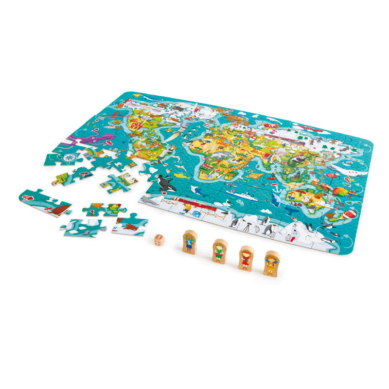 Hape - 2-in-1 World Tour Puzzle & Game