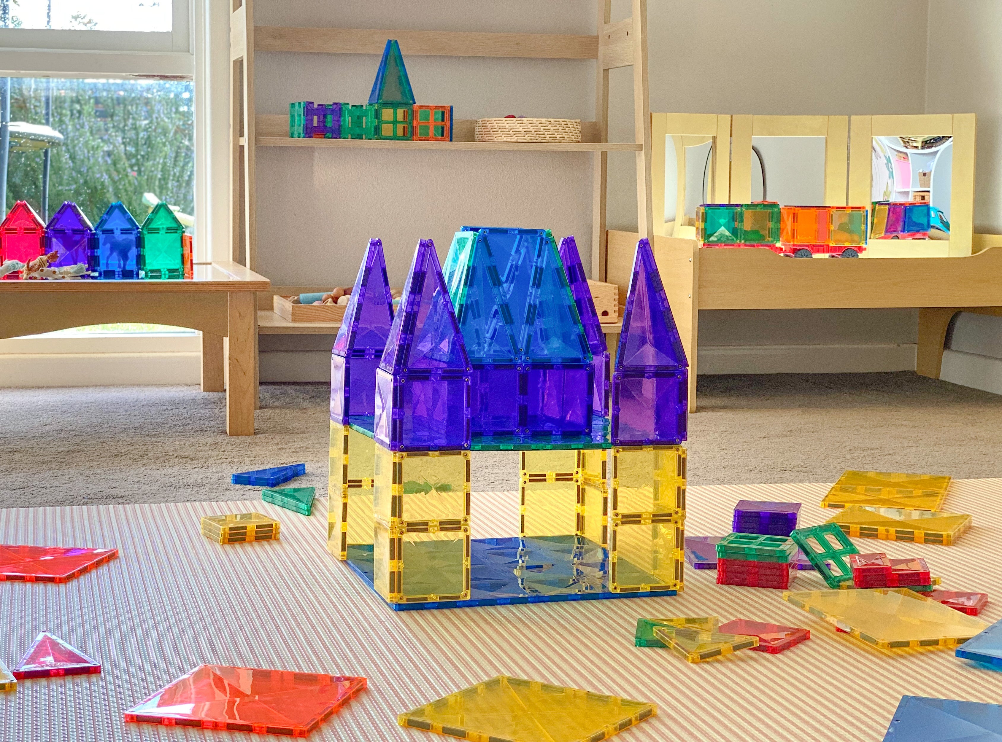 Connetix - Rainbow Blue & Green Base Plate - 2 Piece Pack Magnetic Tiles - Connetix - littleyoyo.ca