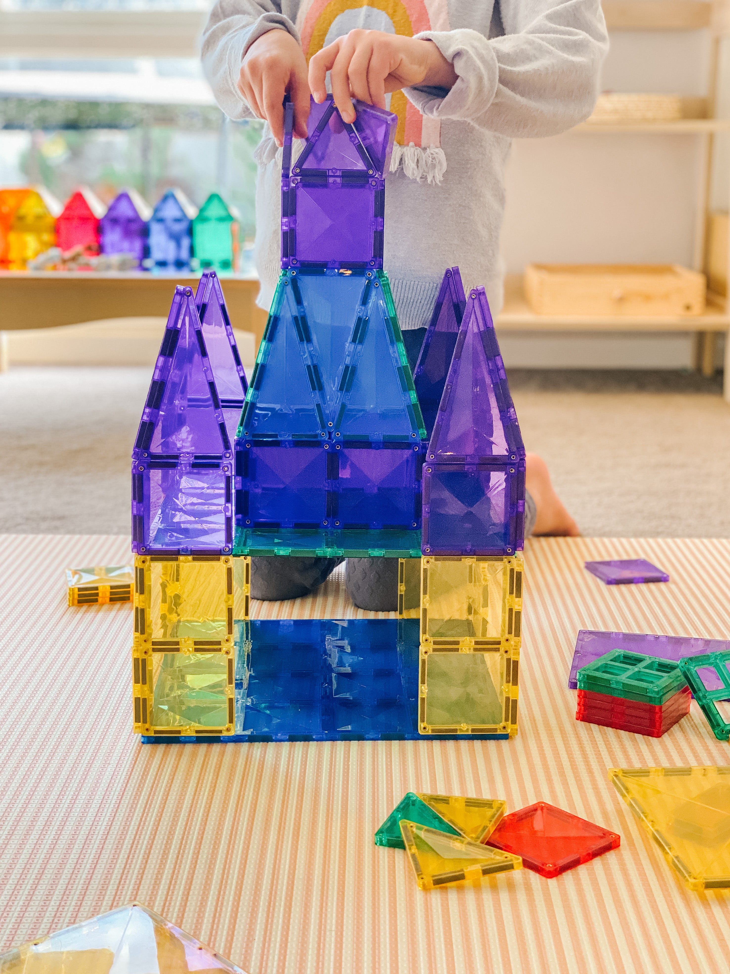 Connetix - Rainbow Blue & Green Base Plate - 2 Piece Pack Magnetic Tiles - Connetix - littleyoyo.ca