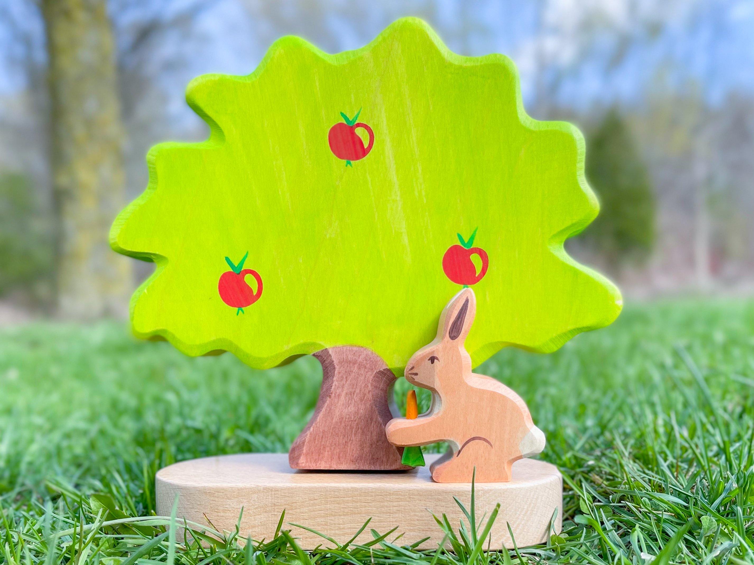 Holztiger - Hare with Carrot Wooden Figure - Holztiger - littleyoyo.ca
