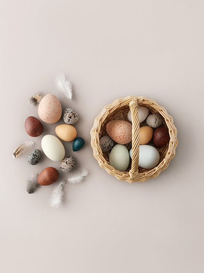 Moon Picnic - A Dozen Bird Eggs in a Basket