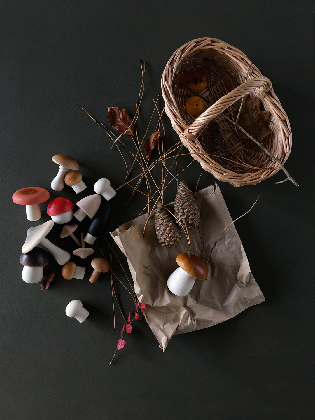 Moon Picnic - Forest Mushrooms Basket - Moon Picnic - littleyoyo.ca