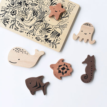 Wee Gallery - Wooden Tray Puzzle - Ocean Animals