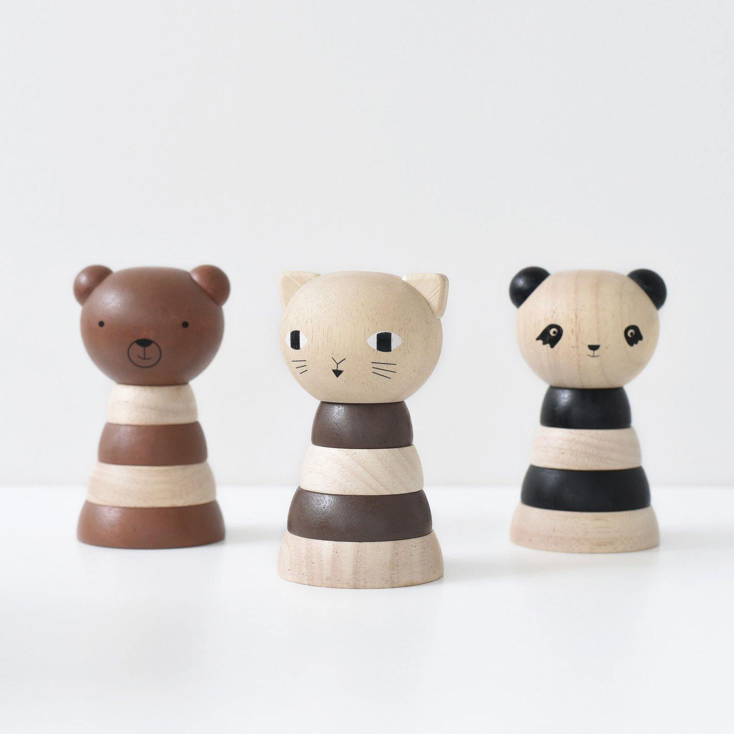 Wee Gallery - Wood Stacker - Bear - Wee Gallery - littleyoyo.ca