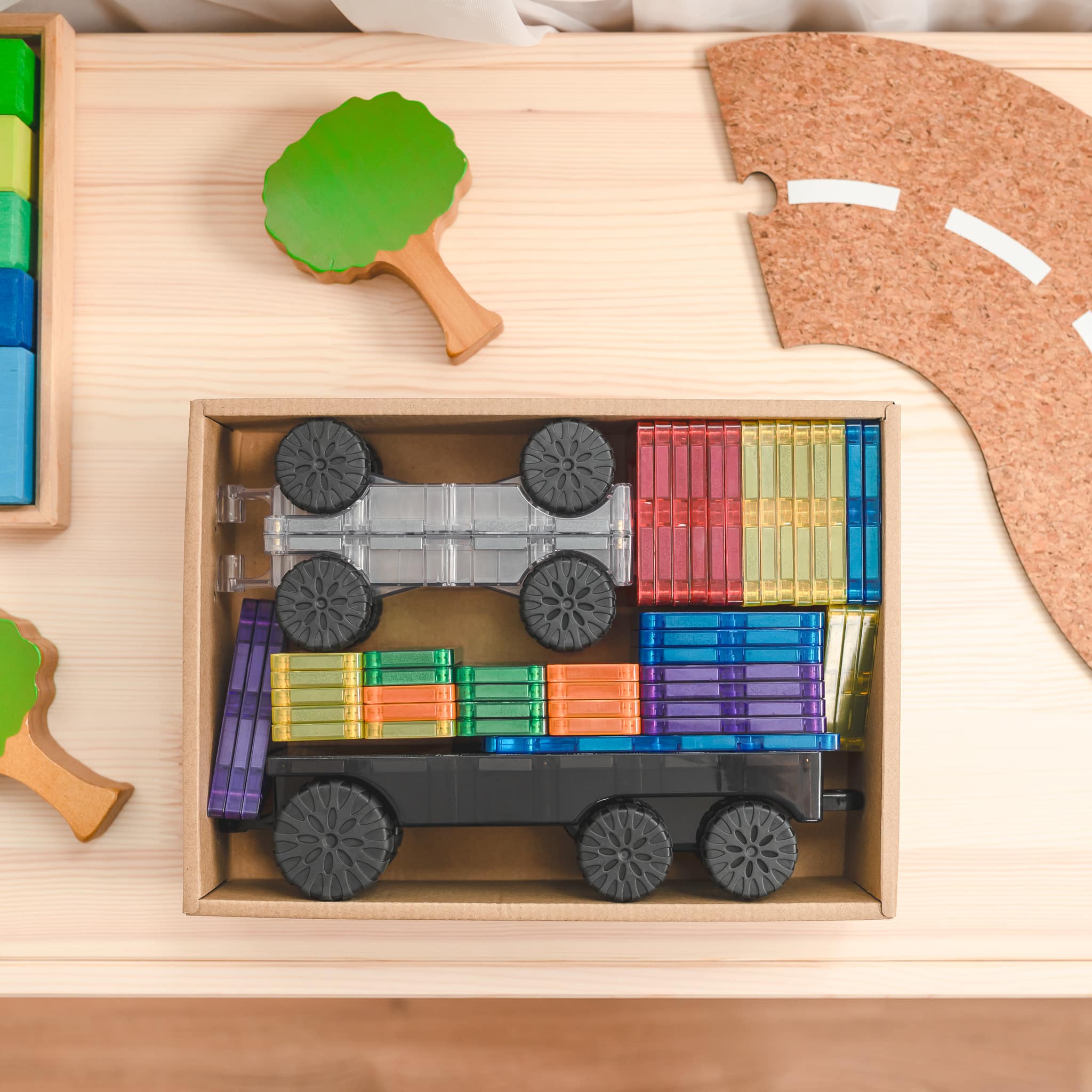 Connetix - Rainbow Transport Pack- 50 Piece Magnetic Tiles - Connetix - littleyoyo.ca