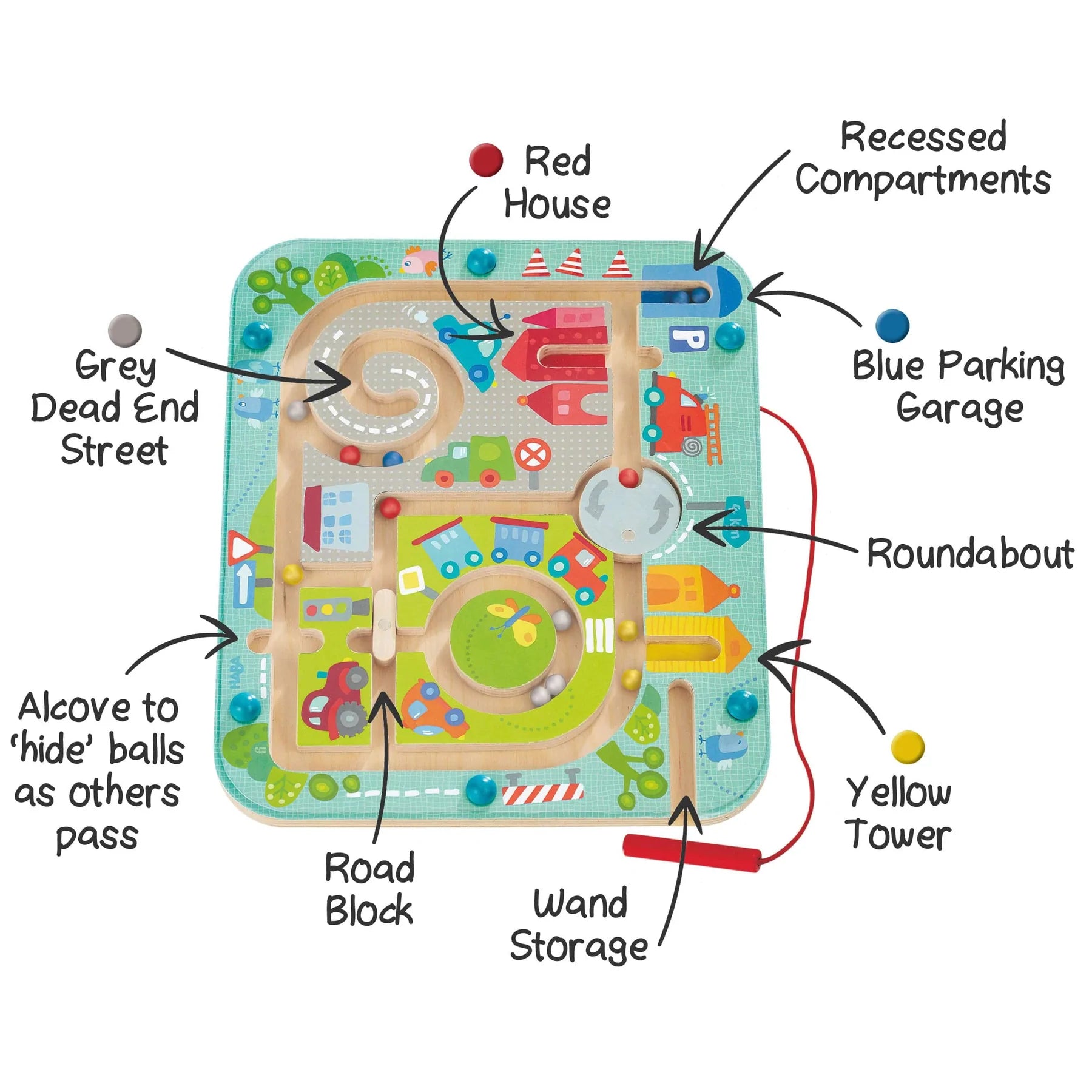 HABA - Magnetic Game Town Maze - HABA - littleyoyo.ca