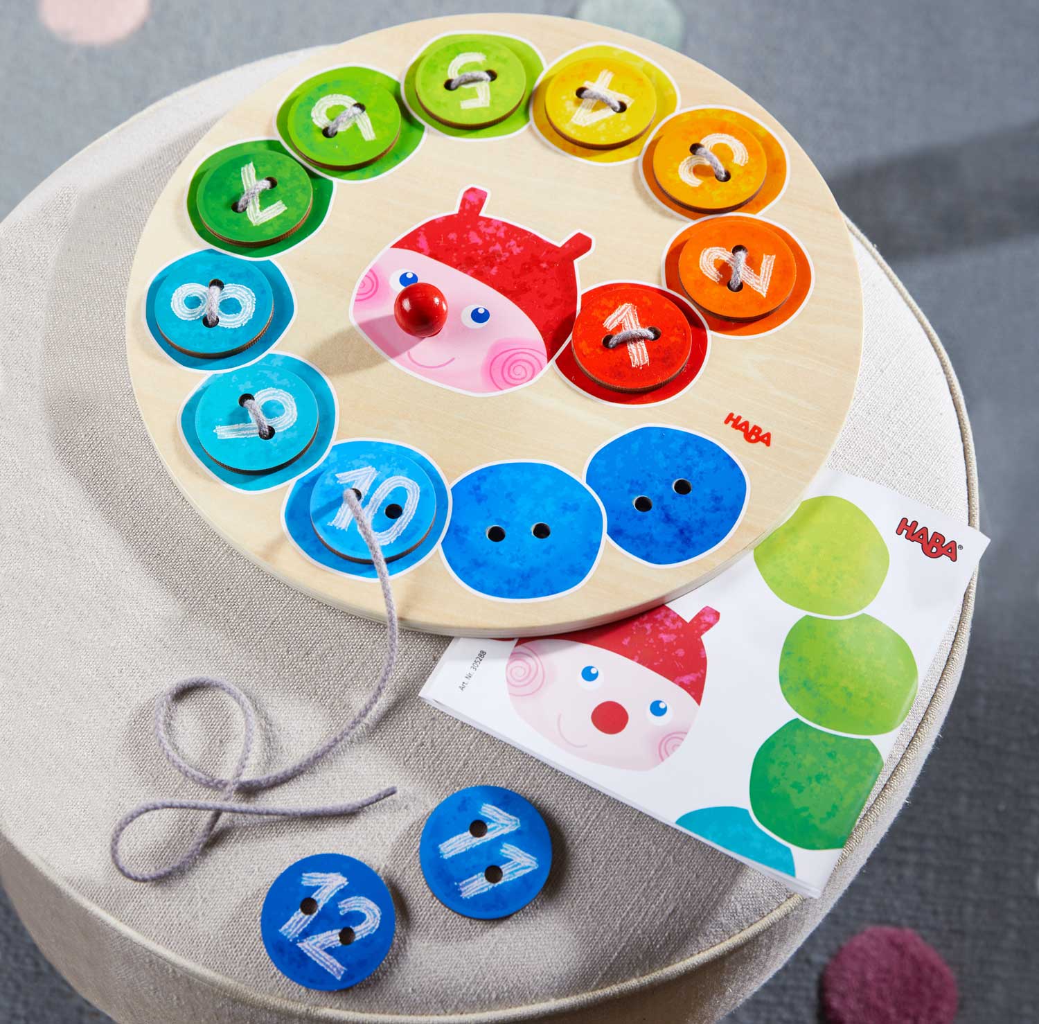 HABA - Threading Caterpillar Stacking Game - HABA - littleyoyo.ca