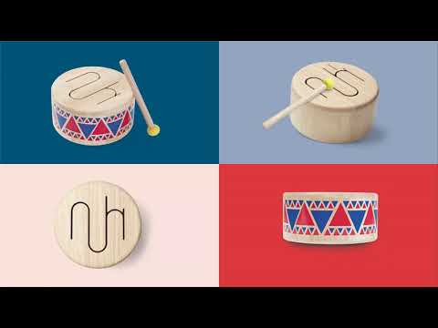 Musical Instrument Plan Toys Solid Drum Plan Toys: Natural Wooden