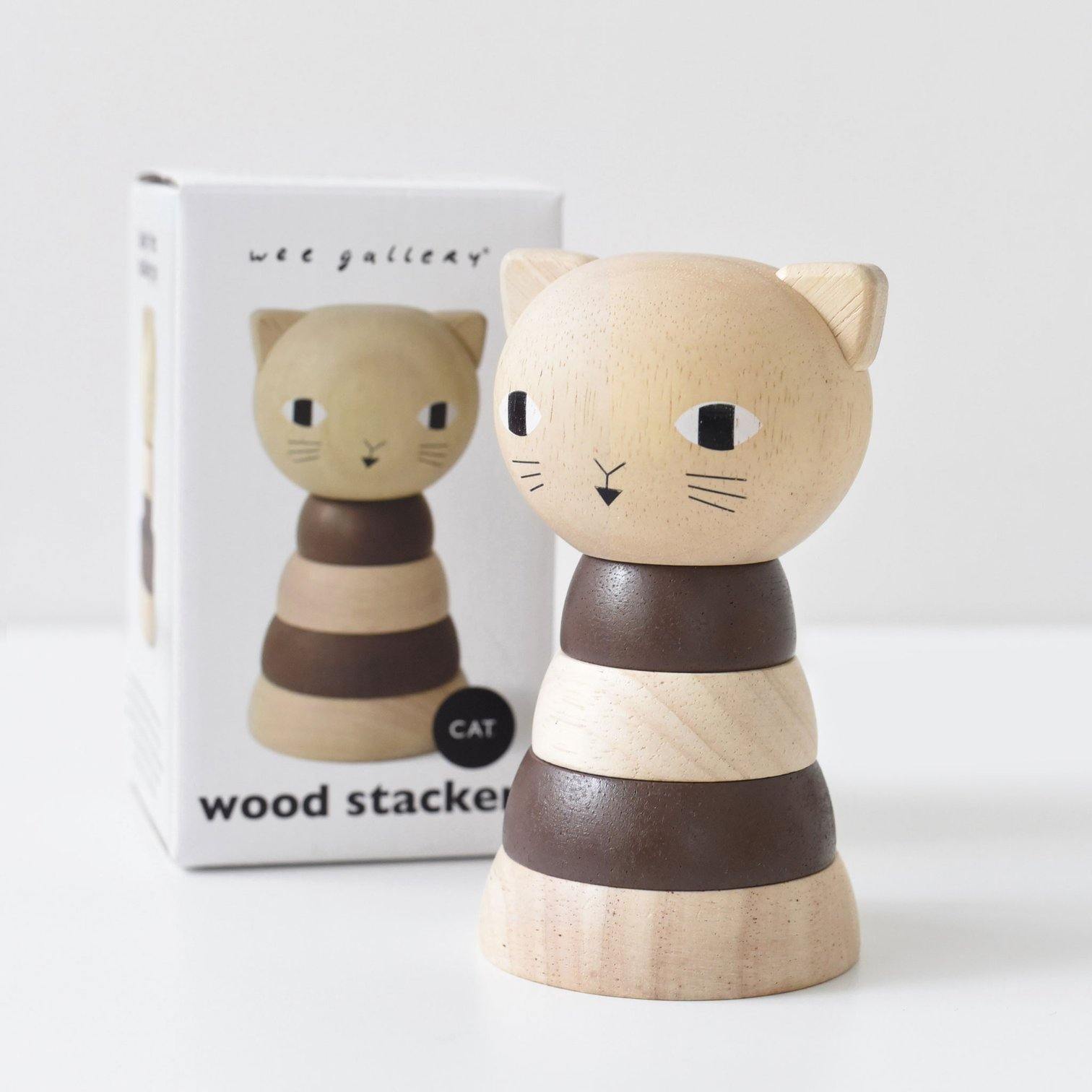 Wee Gallery - Wood Stacker - Cat - Wee Gallery - littleyoyo.ca