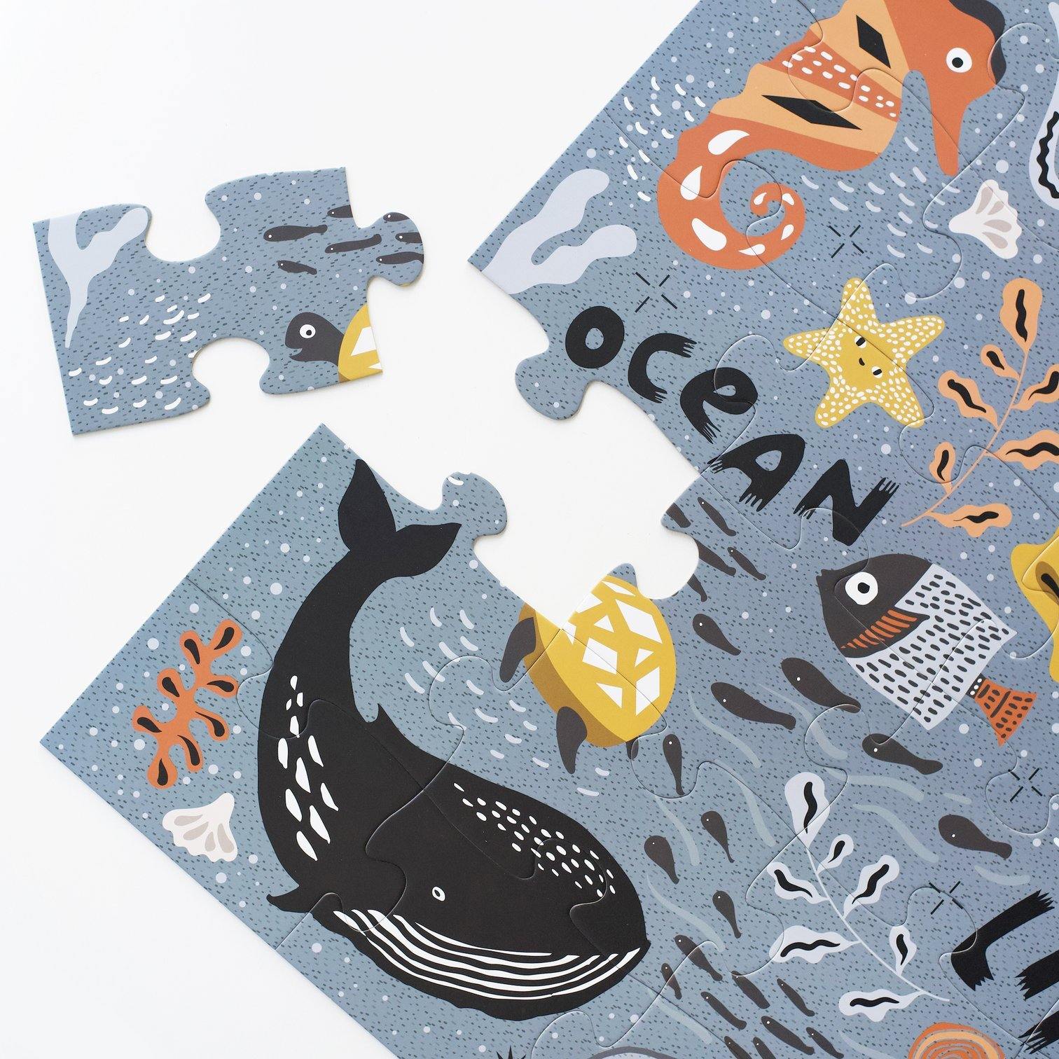 Wee Gallery - Ocean Life Floor Puzzle - Wee Gallery - littleyoyo.ca