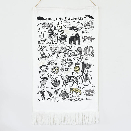 Wee Gallery - Jungle Animal Alphabet Printed Tapestry - Wee Gallery - littleyoyo.ca