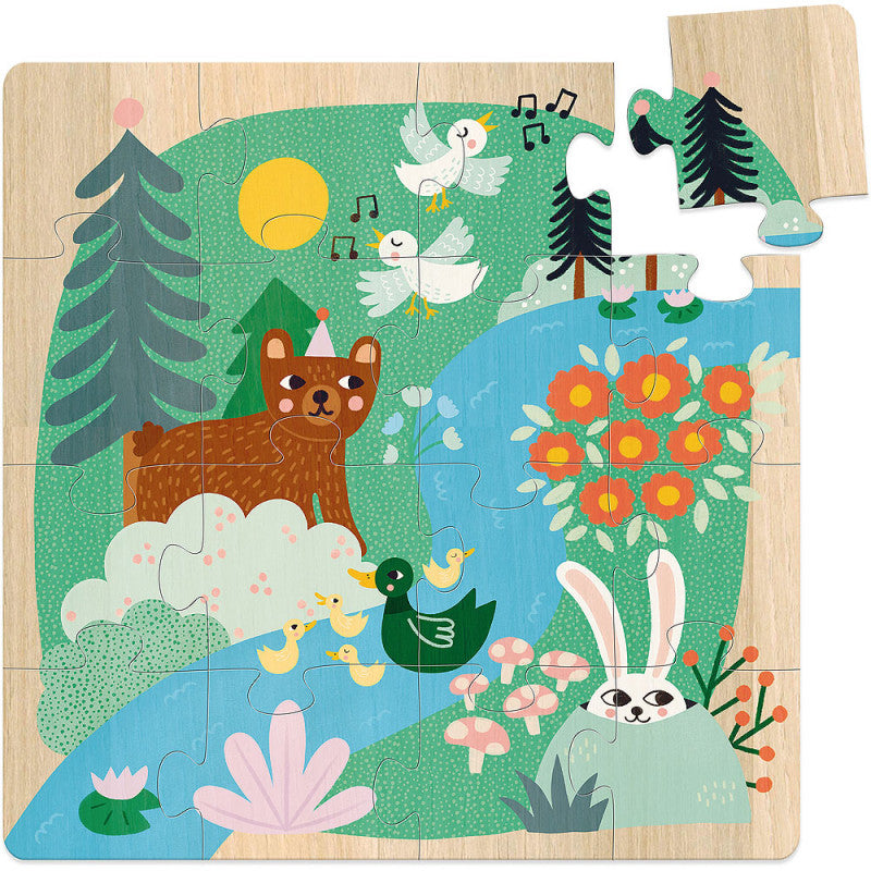Vilac - Wooden Puzzle Animals of the World 3 x 16 pieces - Vilac - littleyoyo.ca