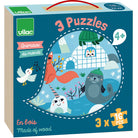 Vilac - Wooden Puzzle Animals of the World 3 x 16 pieces - Vilac - littleyoyo.ca