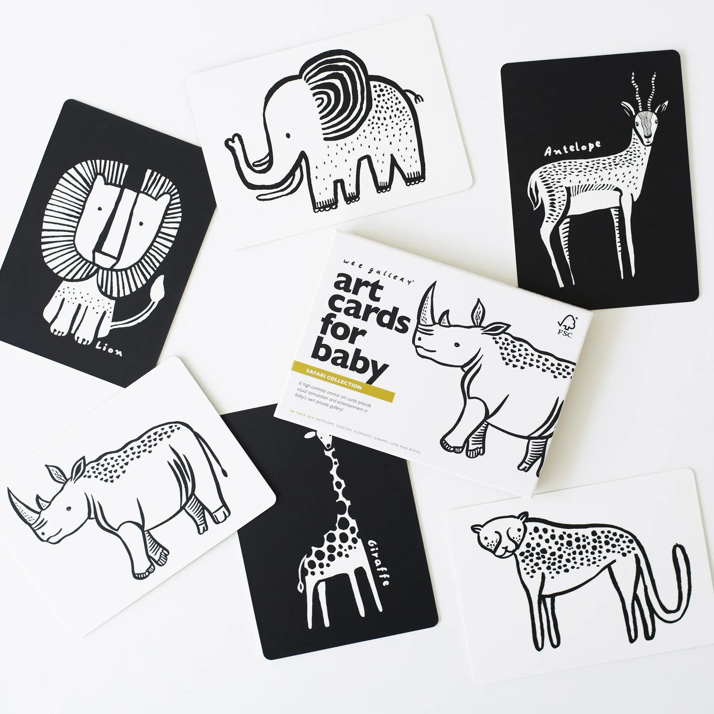 Wee Gallery - Art Cards For Baby - Safari Collection