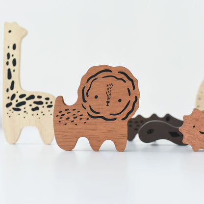 Wee Gallery - Wooden Tray Puzzle - Safari Animals