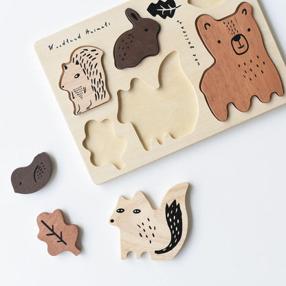 Wee Gallery - Wooden Tray Puzzle - Woodland Animals - Wee Gallery - littleyoyo.ca