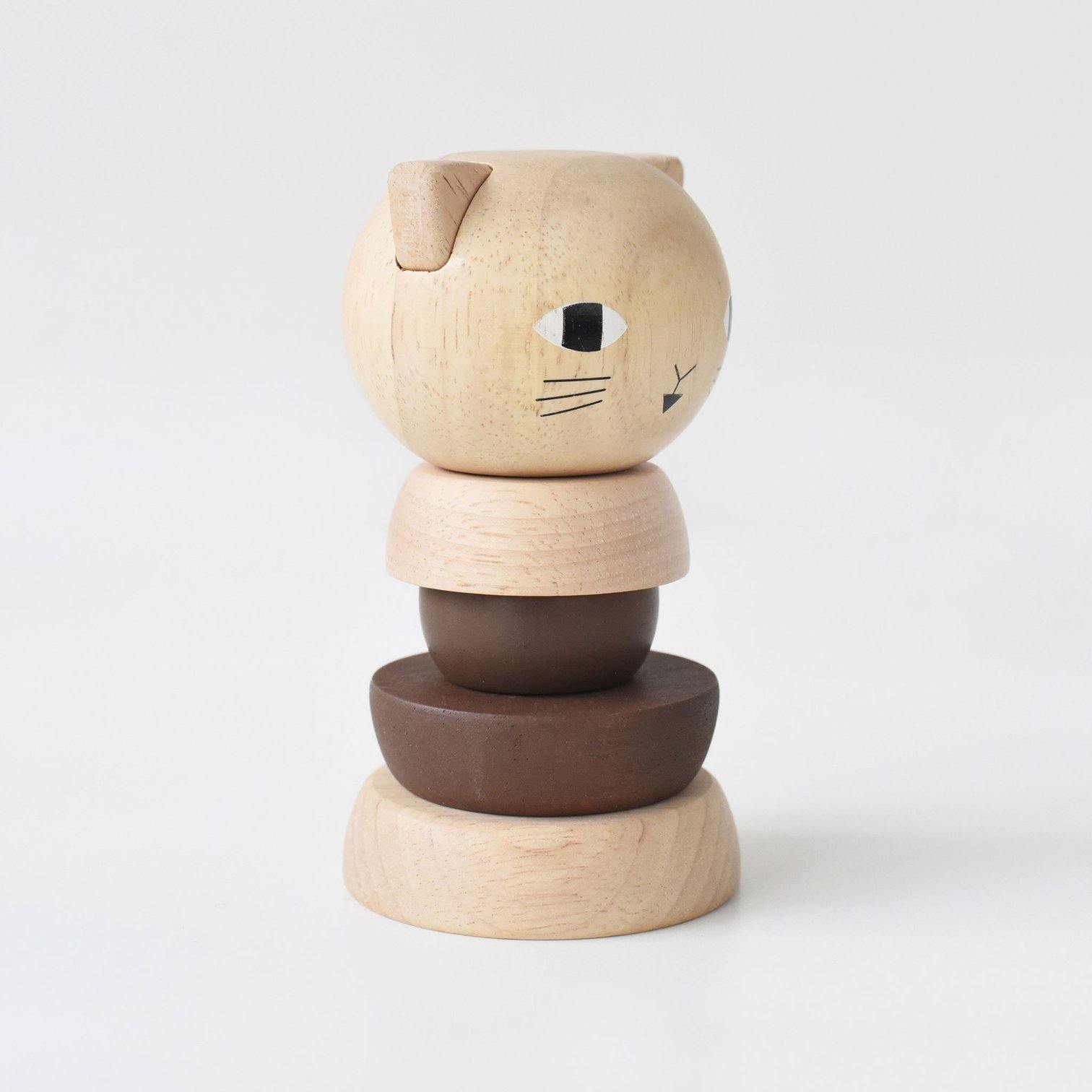 Wee Gallery - Wood Stacker - Cat - Wee Gallery - littleyoyo.ca