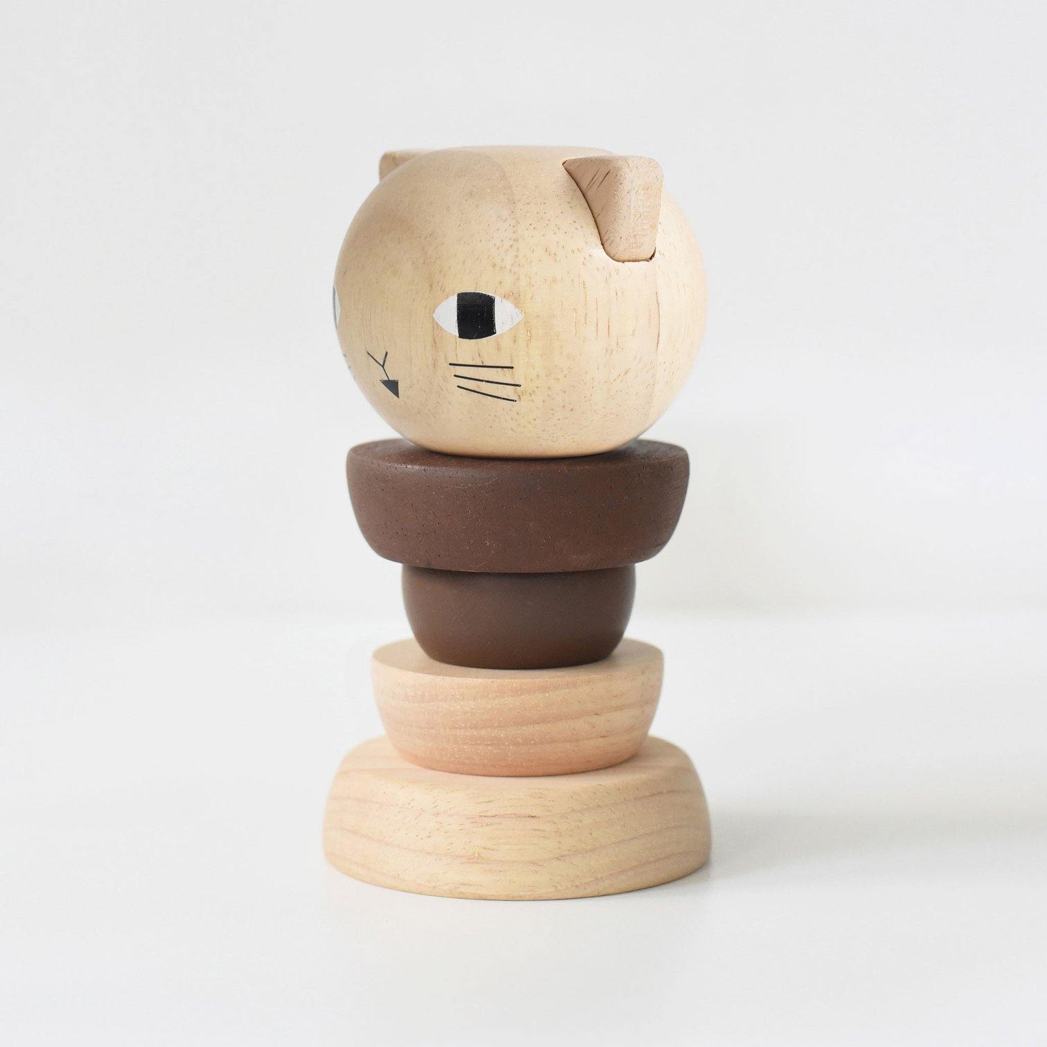 Wee Gallery - Wood Stacker - Cat - Wee Gallery - littleyoyo.ca