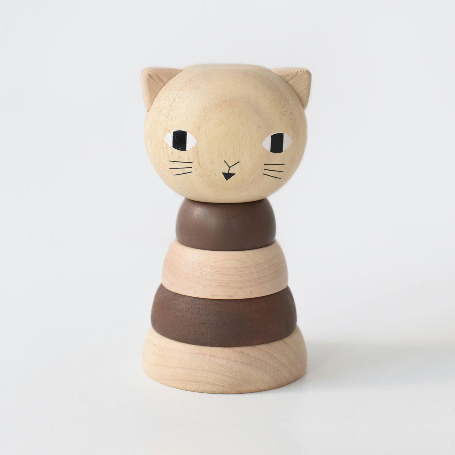 Wee Gallery - Wood Stacker - Cat - Wee Gallery - littleyoyo.ca