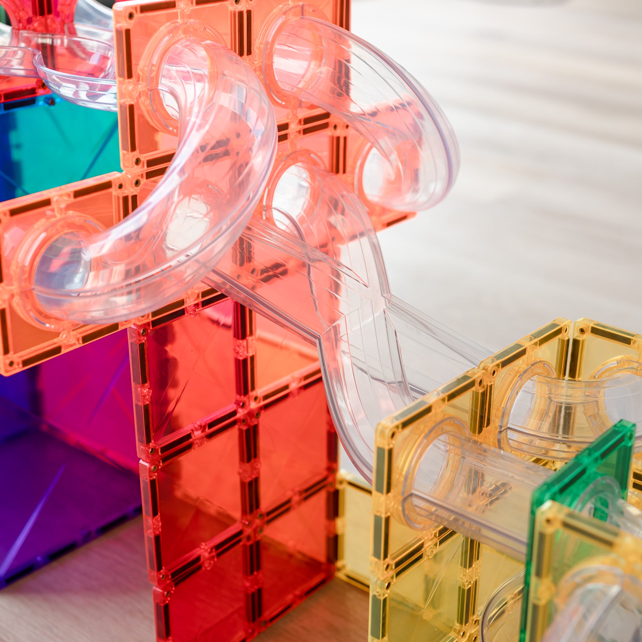 Connetix - Rainbow Ball Run Expansion - 66 Piece Pack Magnetic Tiles - Connetix - littleyoyo.ca